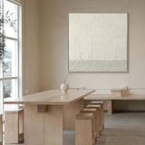 White 3D Textured Wall Art White Plaster 3D Abstract Painting White 3D Minimalist Canvas Art