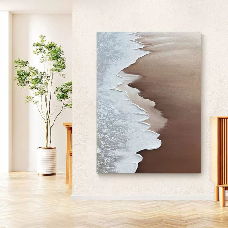 Brown 3D Abstract Art Large Brown 3D Textured Painting Brown 3D Minimalist Wall Art 3D Plaster Art