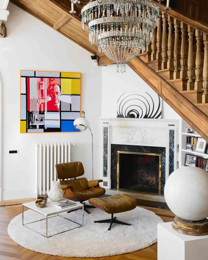 Composition with Large Red Plane, Yellow, Black Pop Art Mondrian portrait