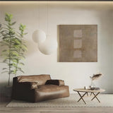 Wabi-Sabi Wall Art Brown Textured Acrylic Abstract Canvas Painting Earth Tone Minimalist Art