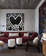 Keith Haring Heart Painting Keith Haring Heart Pop Art Keith Haring Heart Textured Wall Art