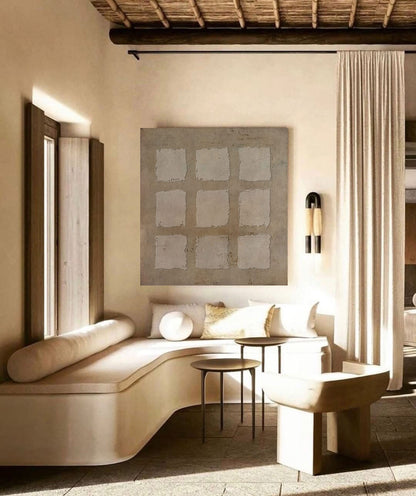 Wabi-Sabi Wall Art brown wall art brown painting brown abstract art canvas Khaki color Bohemian wall painting 3d texture Earth Tone art