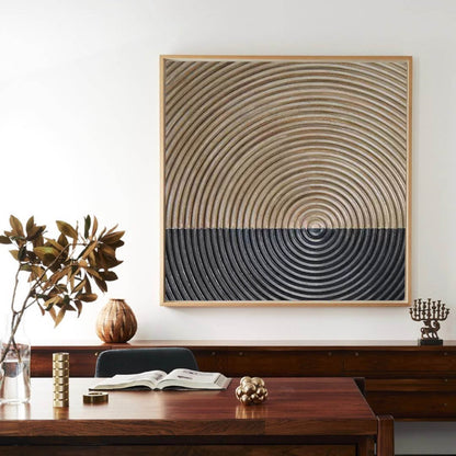 Wabi Sabi Canvas Painting Brown and Black Textured Wall Art Brown Minimalist abstract Art on Canvas