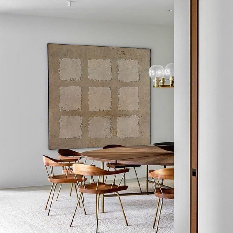 Wabi-Sabi Wall Art brown wall art brown painting brown abstract art canvas Khaki color Bohemian wall painting 3d texture Earth Tone art
