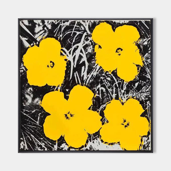 Colorful Flowers Pop Art Andy Warhol Flowers Painting Colorful Flower Textured Wall Art