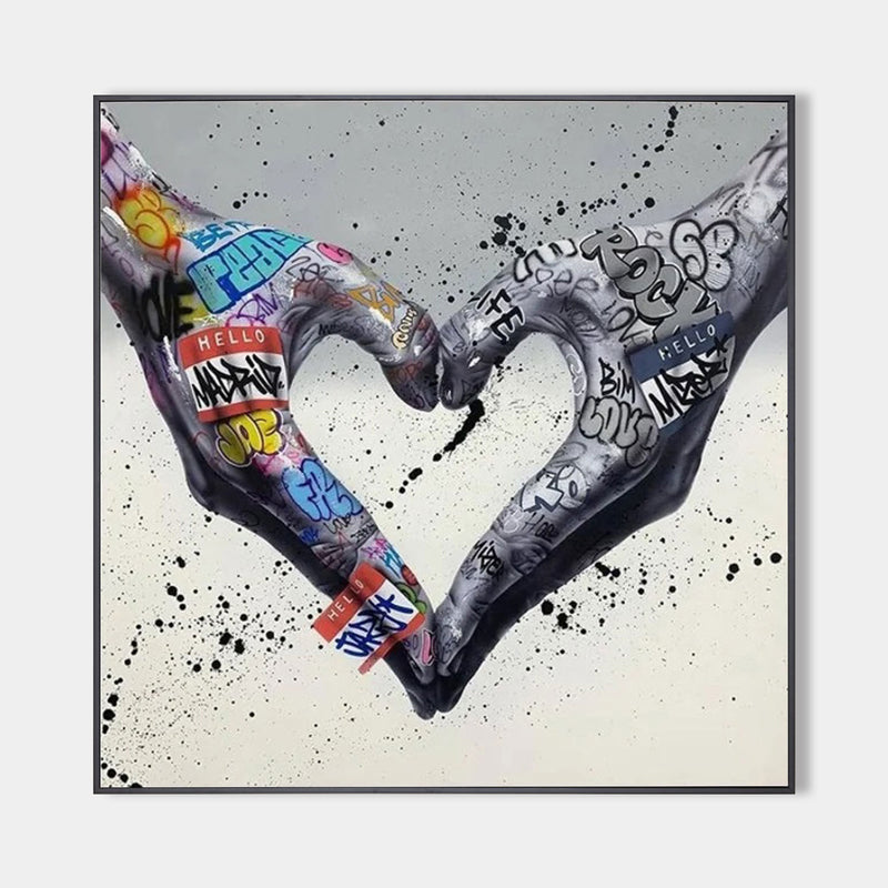 Gesture Heart Graffiti Art Heart Graffiti Painting Heart Graffiti Wall Art Heart Pop Art