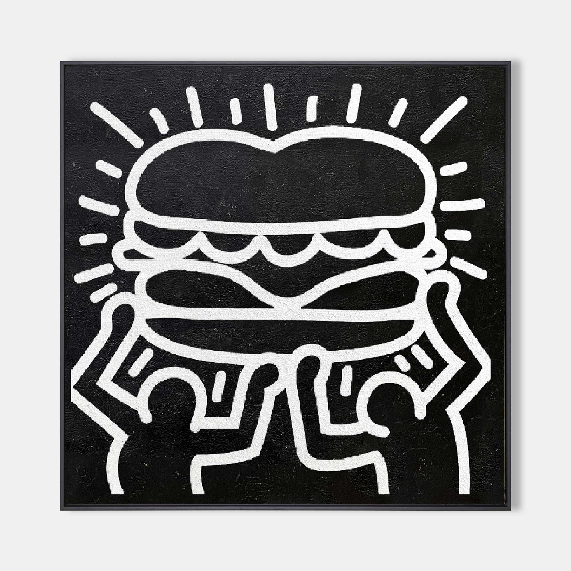Keith Haring Painting Keith Haring 3D Texture Wall Painting Keith Haring Pop Art Keith Haring Canvas Art