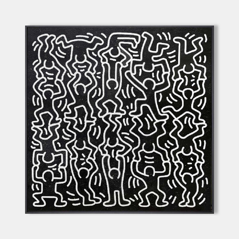 Keith Haring Character Painting Keith Haring 3D Texture Wall Painting Keith Haring Pop Art