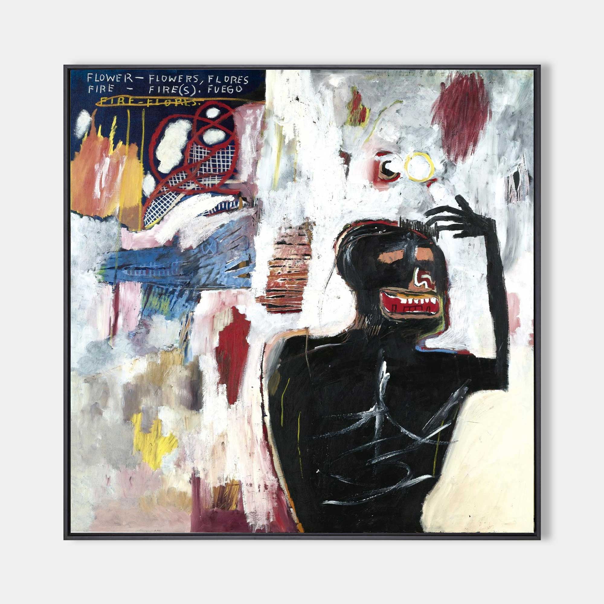 "Fuego Flores" Basquiat 1983 Basquiat Graffiti Art Basquiat Artwork Basquiat Abstract Art Pop art