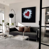 Red Heart Texture Painting Plaste Art LOVE bedroom wall art canvas 