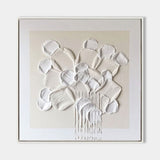 Beige 3D Abstract Art Plaster Wall Art Textured Wall Art Beige Knife Acrylic Canvas Painting