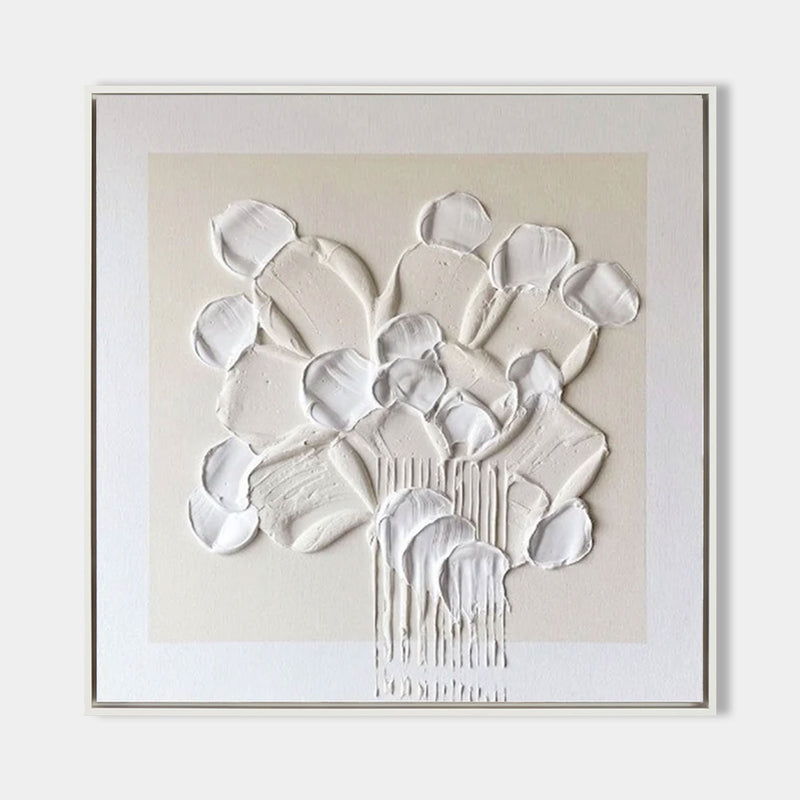 Beige 3D Abstract Art Plaster Wall Art Textured Wall Art Beige Knife Acrylic Canvas Painting