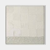 White 3D Textured Wall Art White Plaster 3D Abstract Painting White 3D Minimalist Canvas Art