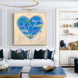 Minimalist Love Heart Wall Art Heart Texture Canvas Painting Decorative Painting for Boyfriend