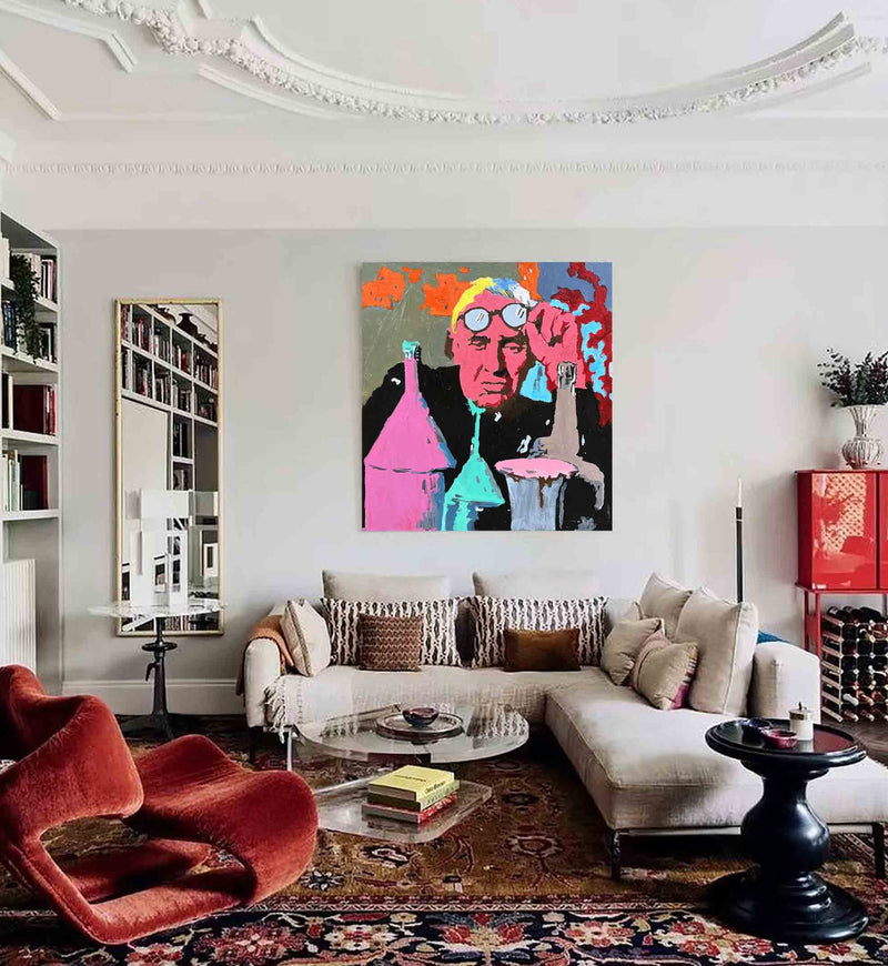 Famous Pop Art Portrait Painting Origianl Acrylic Pop Art Popart Canvas Painitng Morandi Portrait Pop Art For livingroom