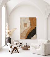 3D Plaster Art Brown 3d Textured Abstract Painting 3D Minimalism Abstract Art Plaster Wall Art