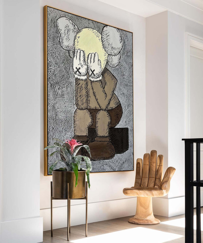 Large Kaws Painting Kaws 3D Textured Wall Paintings Kaws Pop Art Kaws Canvas Art Kaws Artwork