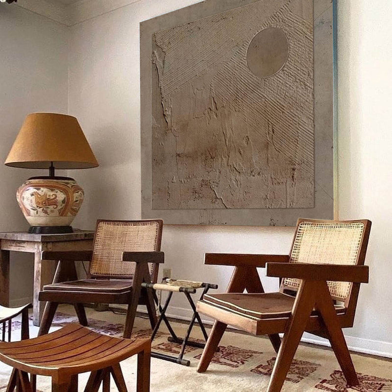 Brown Bohemian painting brown wall art 3d texture painting brown abstract art earth tone wall art Brown grey taupe art painting on canvas