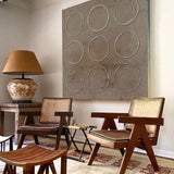 Brown minimalist painting brown wall art 3d texture painting brown abstract art brown circle wall art Brown abstract painting on canvas
