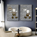 Large KAWS Painting Set of 2 KAWS Canvas Art Set of 2 KAWS Wall Art Set of 2 KAWS Pop Art Sale