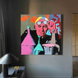 Famous Pop Art Portrait Painting Origianl Acrylic Pop Art Popart Canvas Painitng Morandi Portrait Pop Art For livingroom