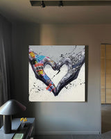 Gesture Heart Graffiti Art Heart Graffiti Painting Heart Graffiti Wall Art Heart Pop Art