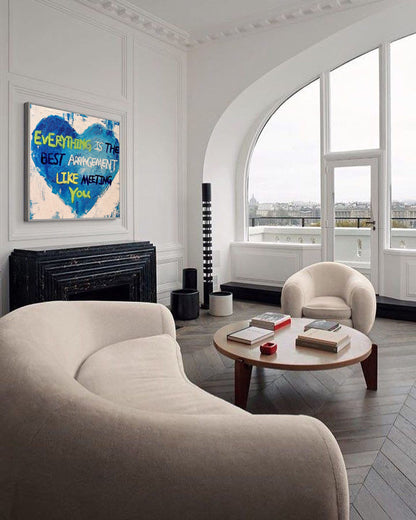 3D Love Heart Wall Art Large Love Heart Canvas Painting Custom Heart Art