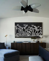 Large Keith Haring Pop Painting Large Keith Haring 3D Texture Wall Painting Keith Haring Canvas Art