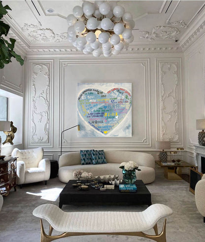 Custom Text Love Canvas Art Texture Love Painting 3D Love Decorative Painting