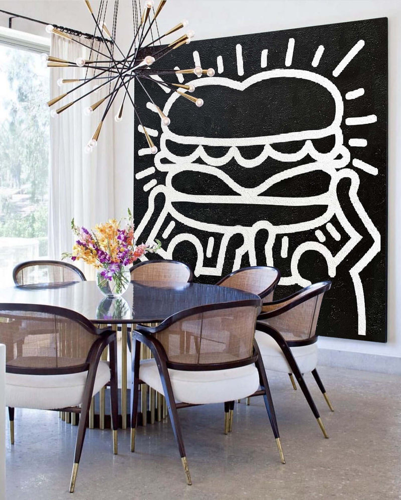 Keith Haring Painting Keith Haring 3D Texture Wall Painting Keith Haring Pop Art Keith Haring Canvas Art
