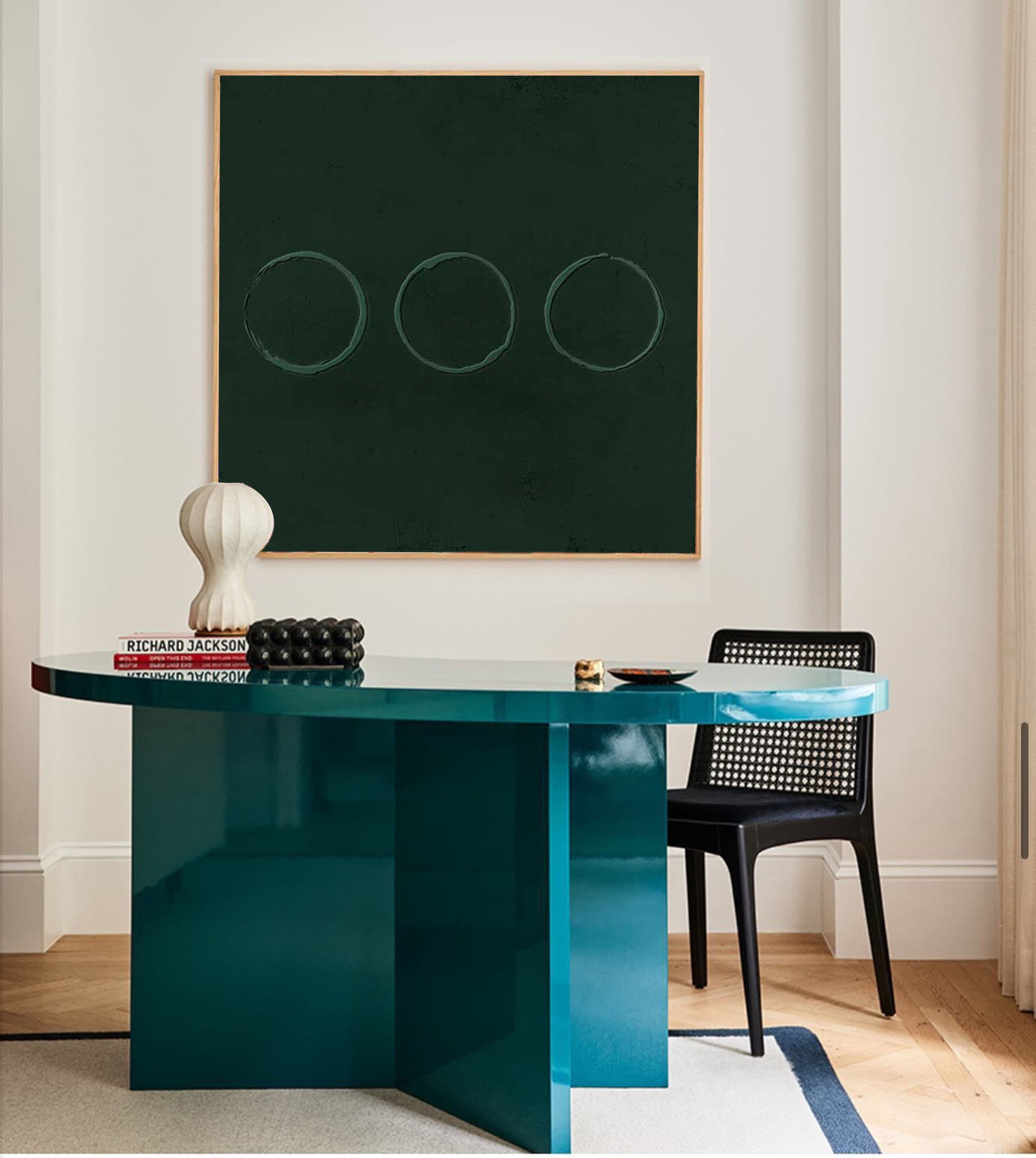 Green Minimalist Painting 3D Green Texture Painting Green Abstract Art Canvas Green Circle Wall Art
