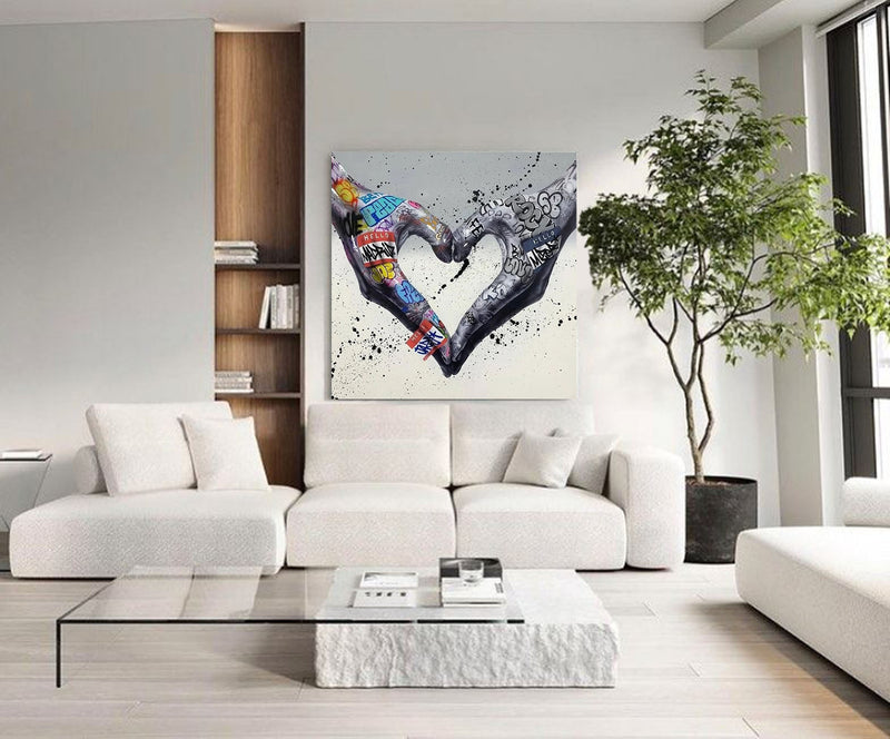 Gesture Heart Graffiti Art Heart Graffiti Painting Heart Graffiti Wall Art Heart Pop Art