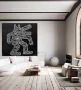 Keith Haring Crocodile Painting Keith Haring 3D Texture Wall Art Keith Haring Pop Art Pop Artwork