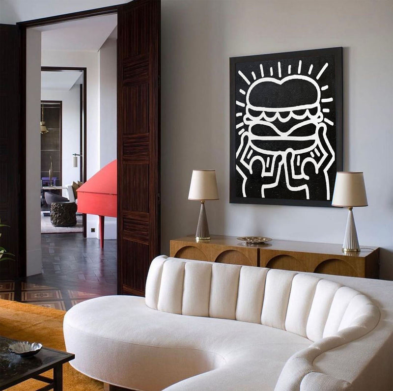 Keith Haring Painting Keith Haring 3D Texture Wall Painting Keith Haring Pop Art Keith Haring Canvas Art