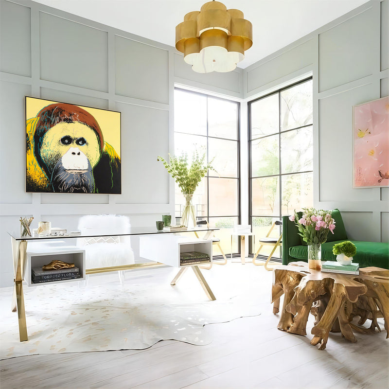 Monkey Pop Art Canvas  acrylic painting pop art Animal pop art canvas Real Andy Warhol Art For Sale