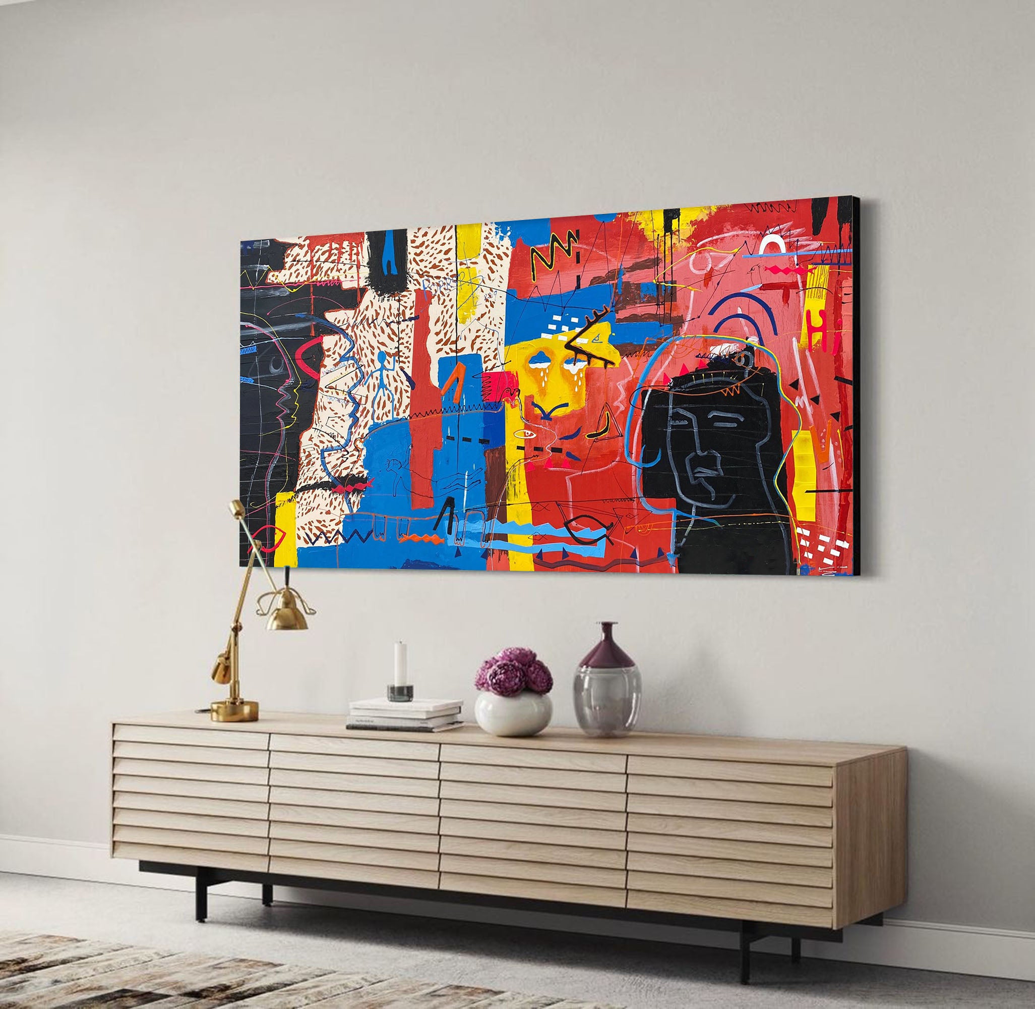 Panoramic Abstract Graffiti Art Large Graffiti Art Canvas Abstract Graffiti Wall Art Modern Graffiti Art For Sale