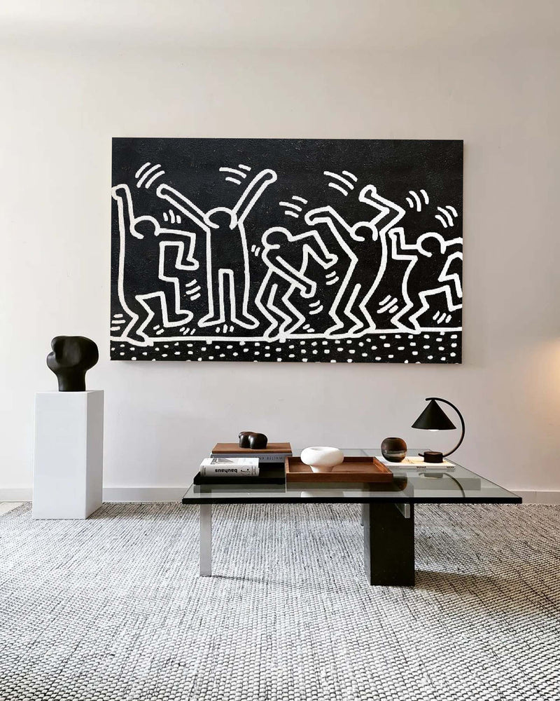 Large Keith Haring Pop Painting Large Keith Haring 3D Texture Wall Painting Keith Haring Canvas Art