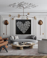 Keith Haring Artwork Heart Keith Haring Original Art Large Heart Canvas Painting Living Room Decor