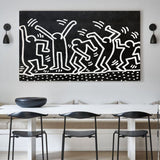 Large Keith Haring Pop Painting Large Keith Haring 3D Texture Wall Painting Keith Haring Canvas Art